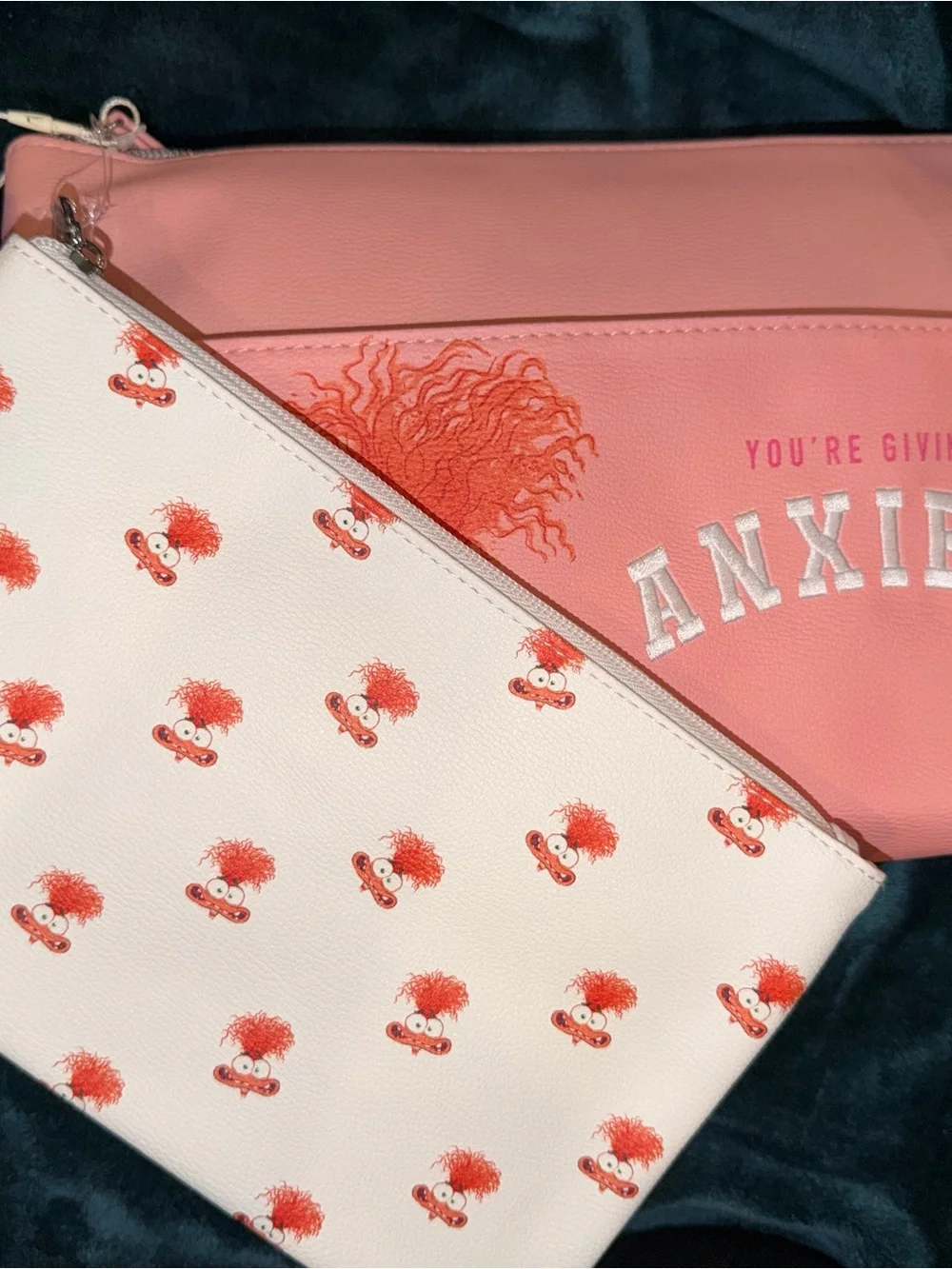 You're Giving Me Anxiety Coral Zip Cosmetic Pouch